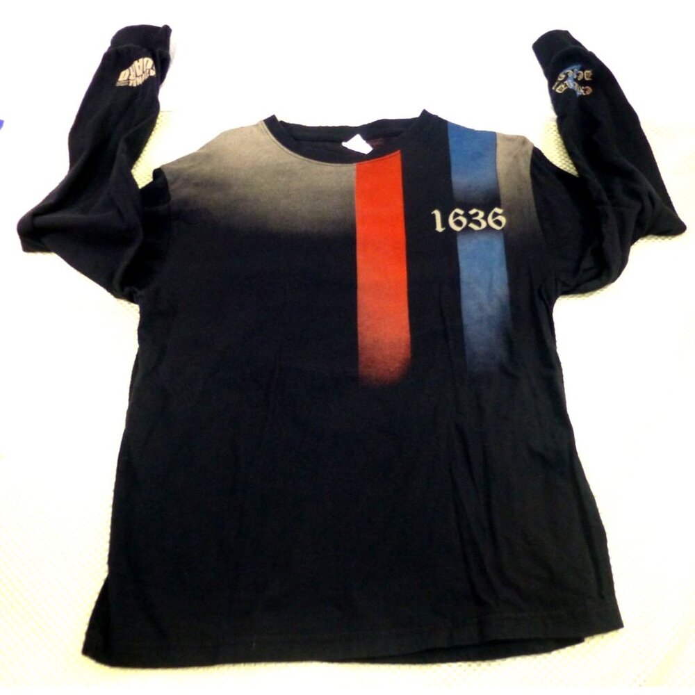 National Guard 100% American Soldier 1636 Graphic Long Sleeve Shirt Mens M Black